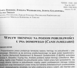 Wpływ treningu na poziom pobudliwości psa domowego